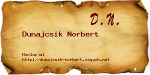Dunajcsik Norbert névjegykártya